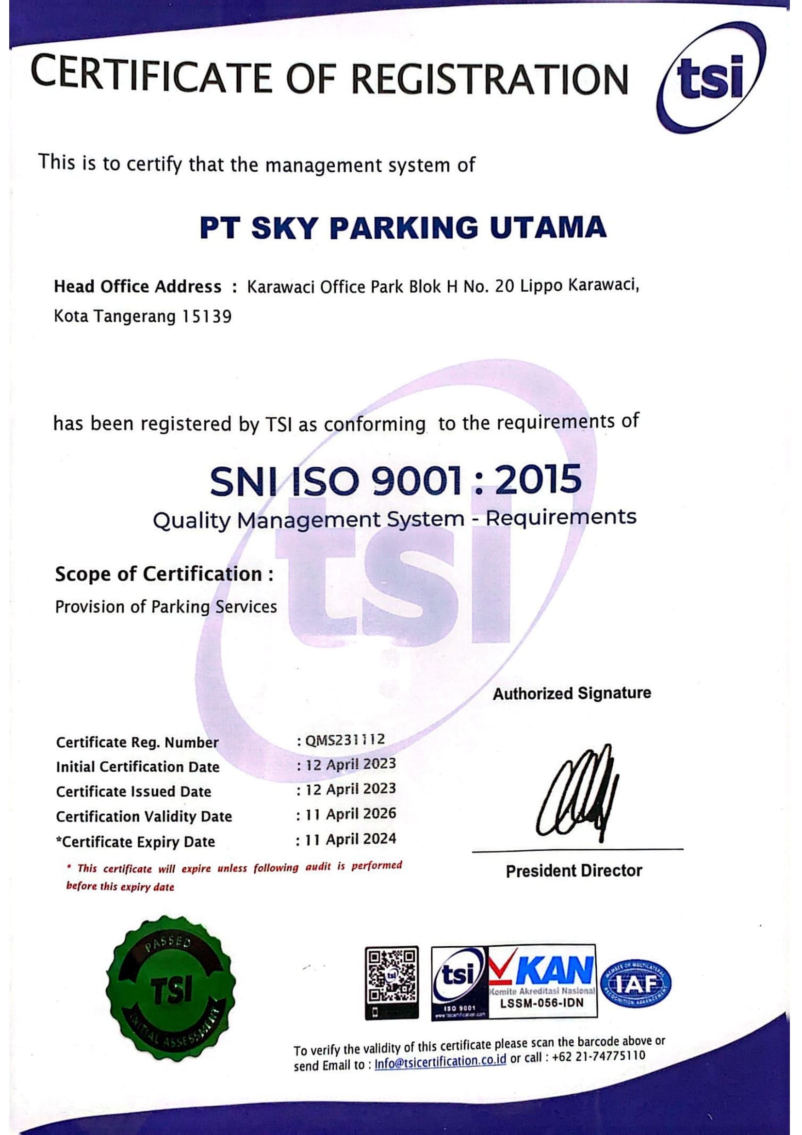 Sertifikasi ISO 9001:2015