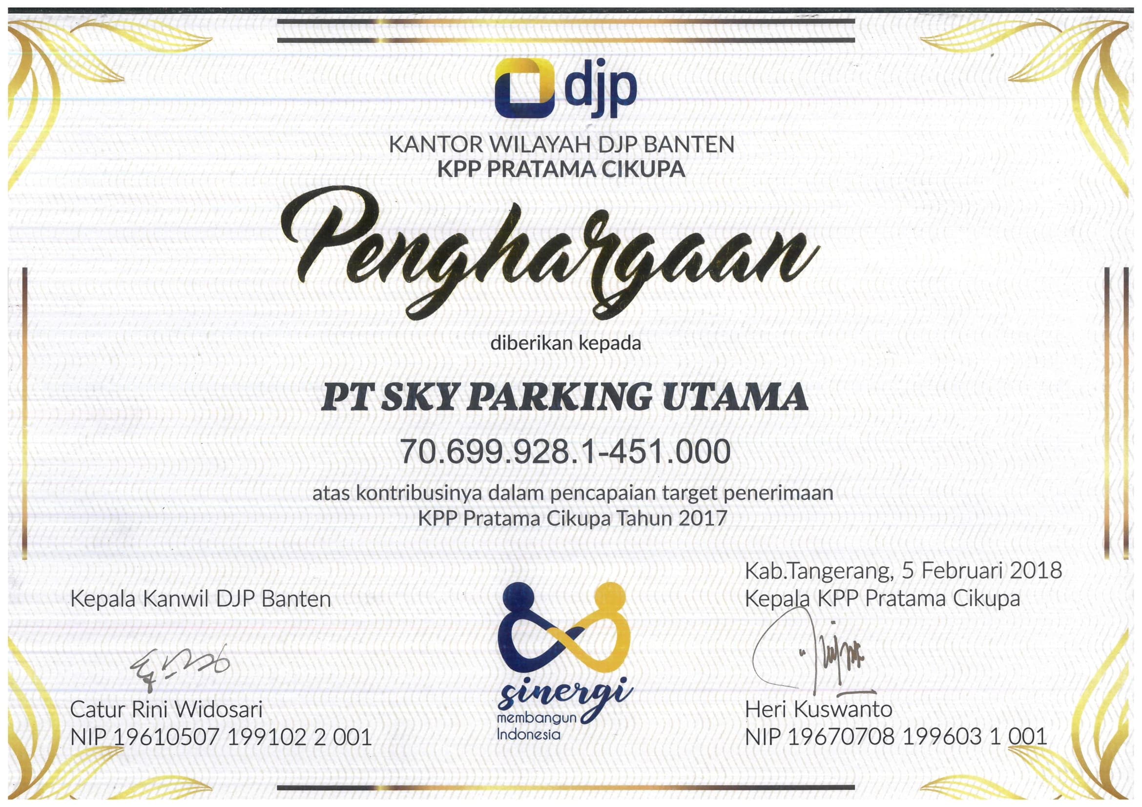 Wajib Pajak Terbaik Banten 2017