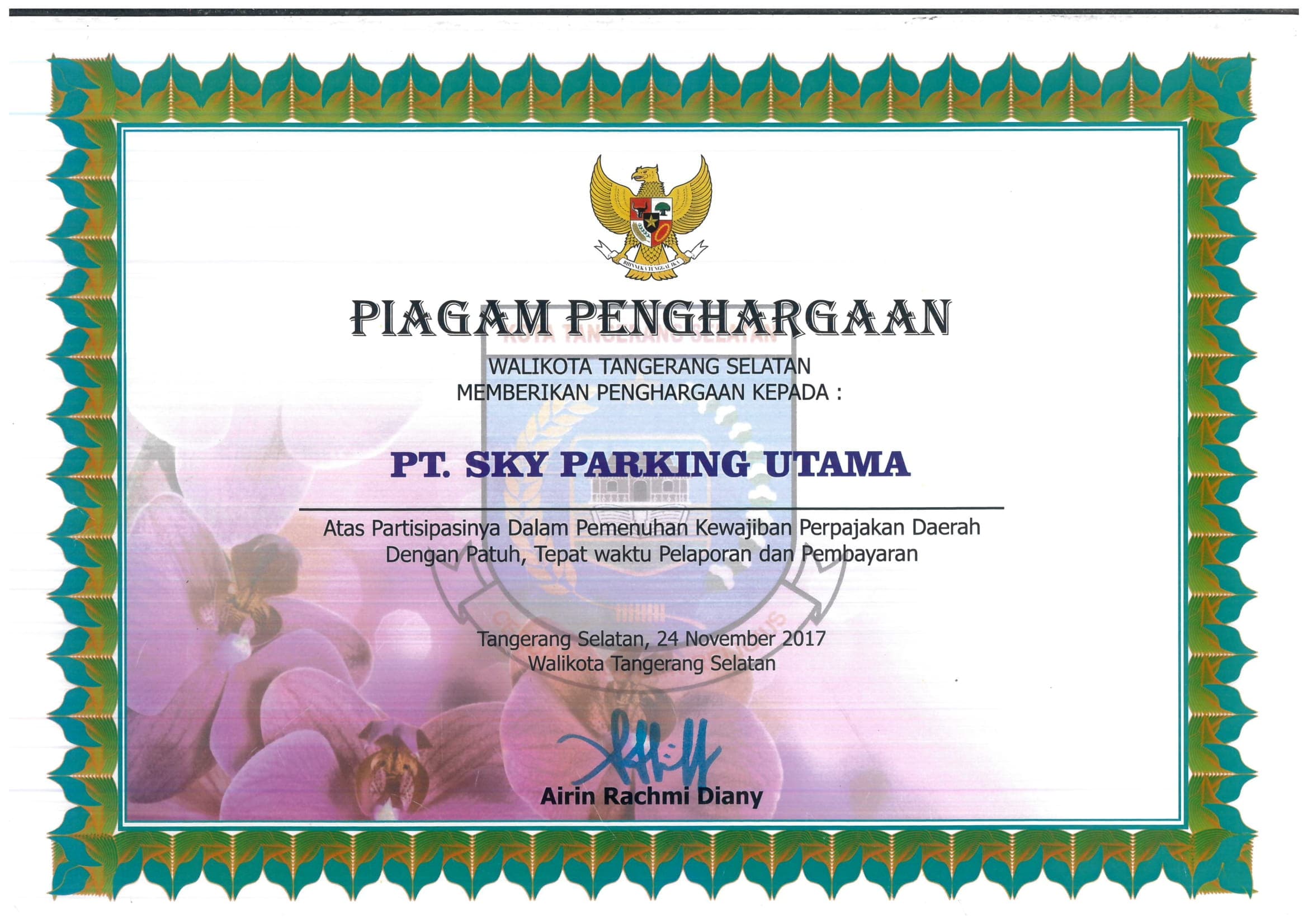 Wajib Pajak Terbaik Tangerang Selatan 2017